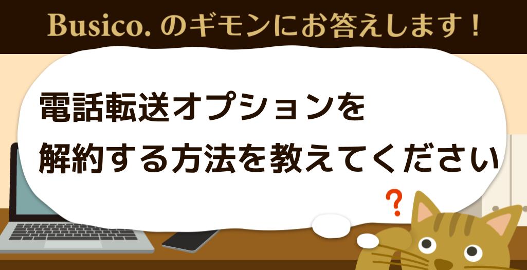 電話転送オプションを解約する方法を教えてください